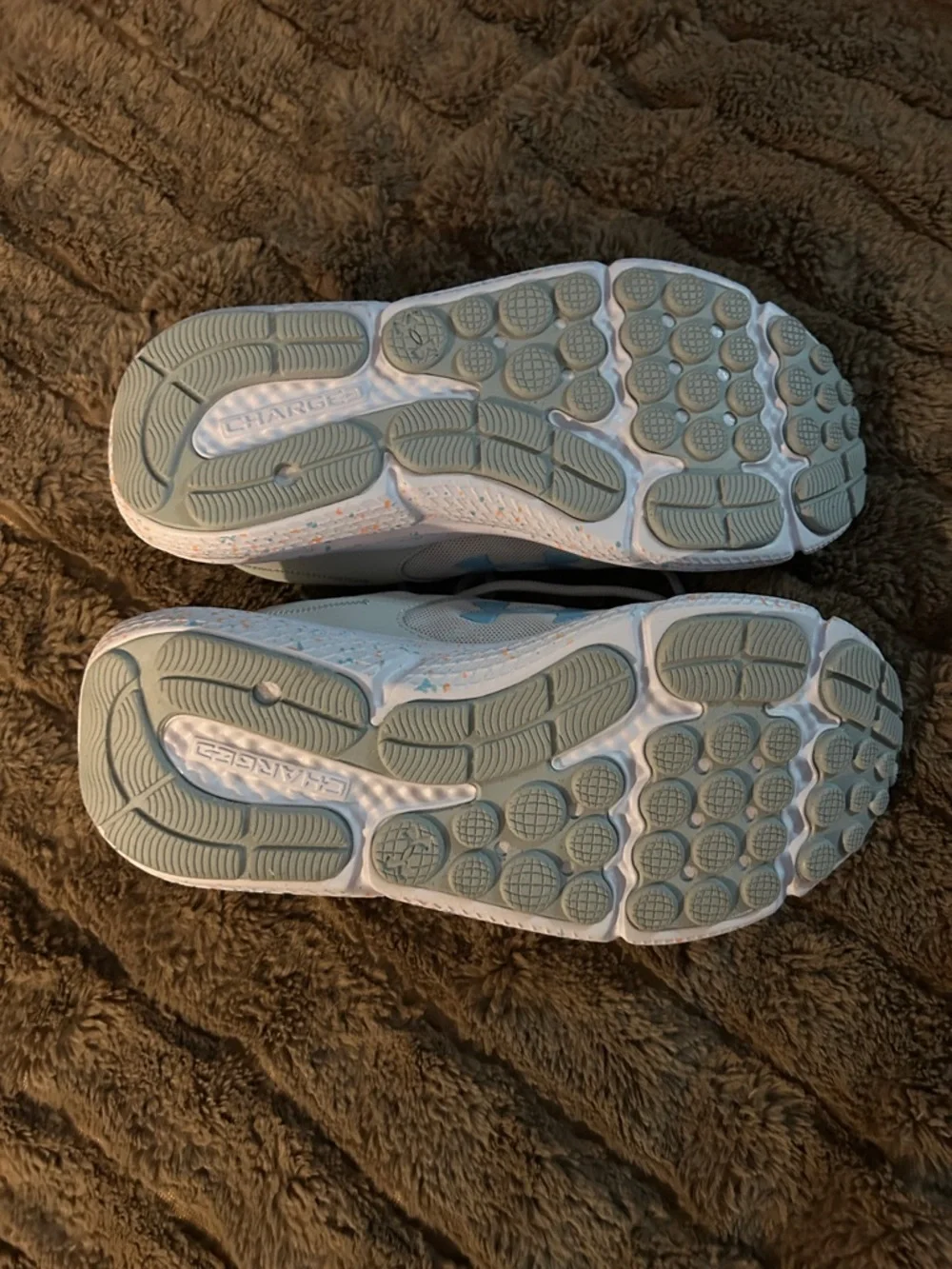 Under Armour Kids White Sneakers with Orange Accent - Picture 4 of 6